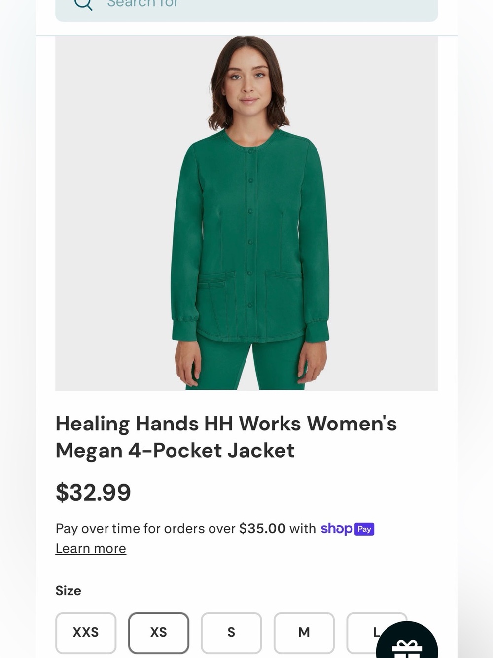 Healing Hands Hunter Green Megan 4-Pocket Scrub Jacket